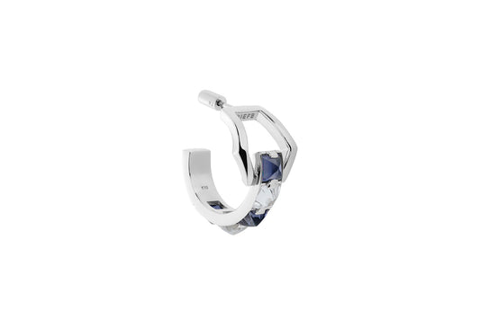 Arc Earring_WG × Iolite × Crystal