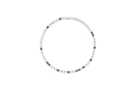 Arc Necklace_SV925 × Iolite × Crystal