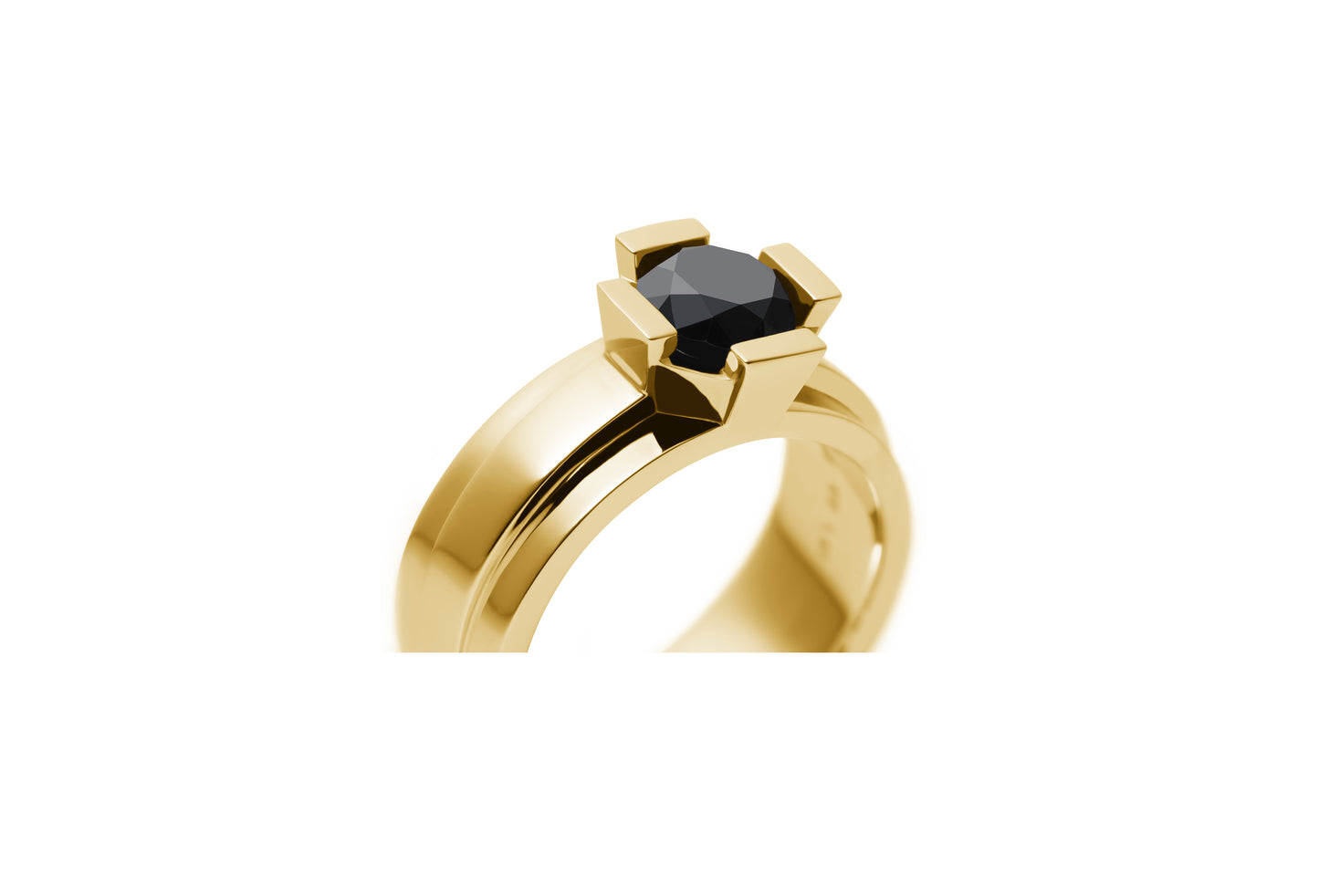 Tie Ring_YG × Black Dia 1.67ct