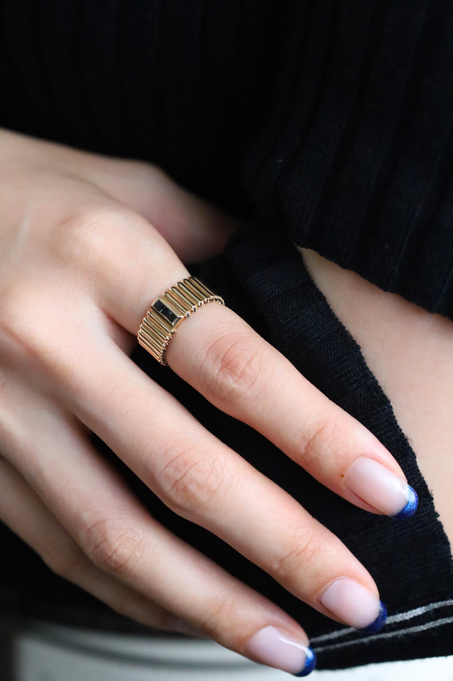 Pile Ring_YG × Black Dia 0.42ct