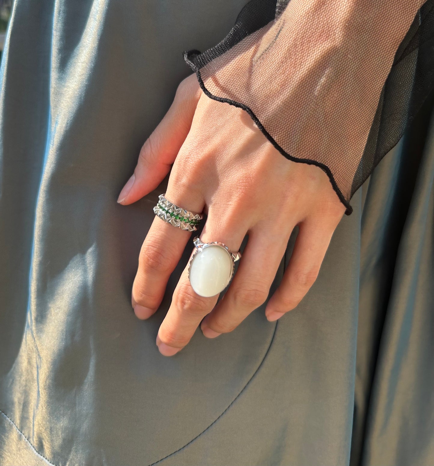 Rugged Tablet Ring_SV925 × Moon Stone