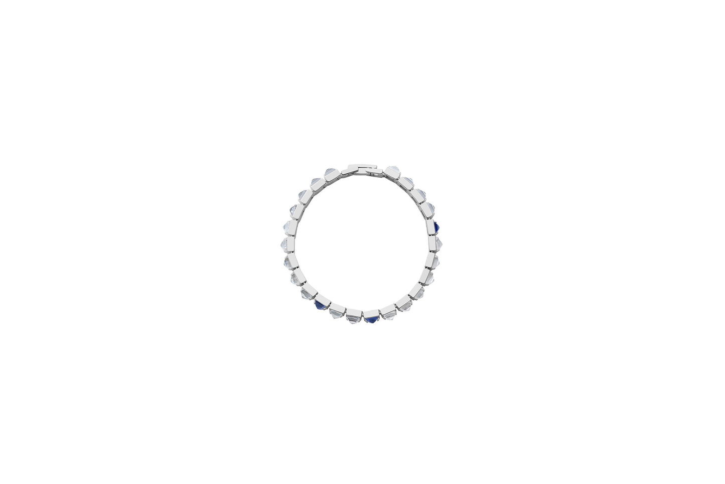 Arc Bracelet_SV925 × Iolite × Crystal