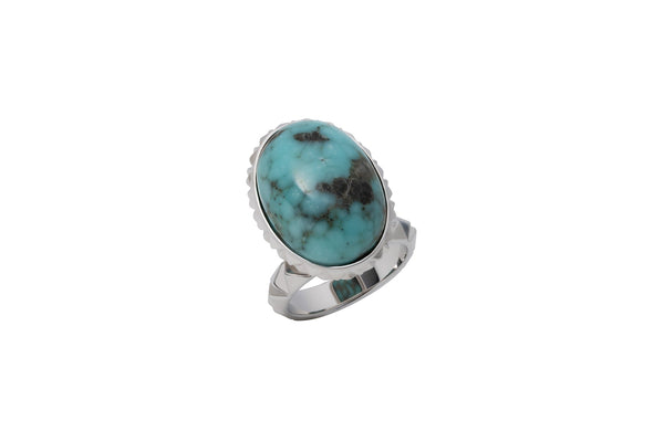 Rugged Tablet Ring_SV925 × Turquoise