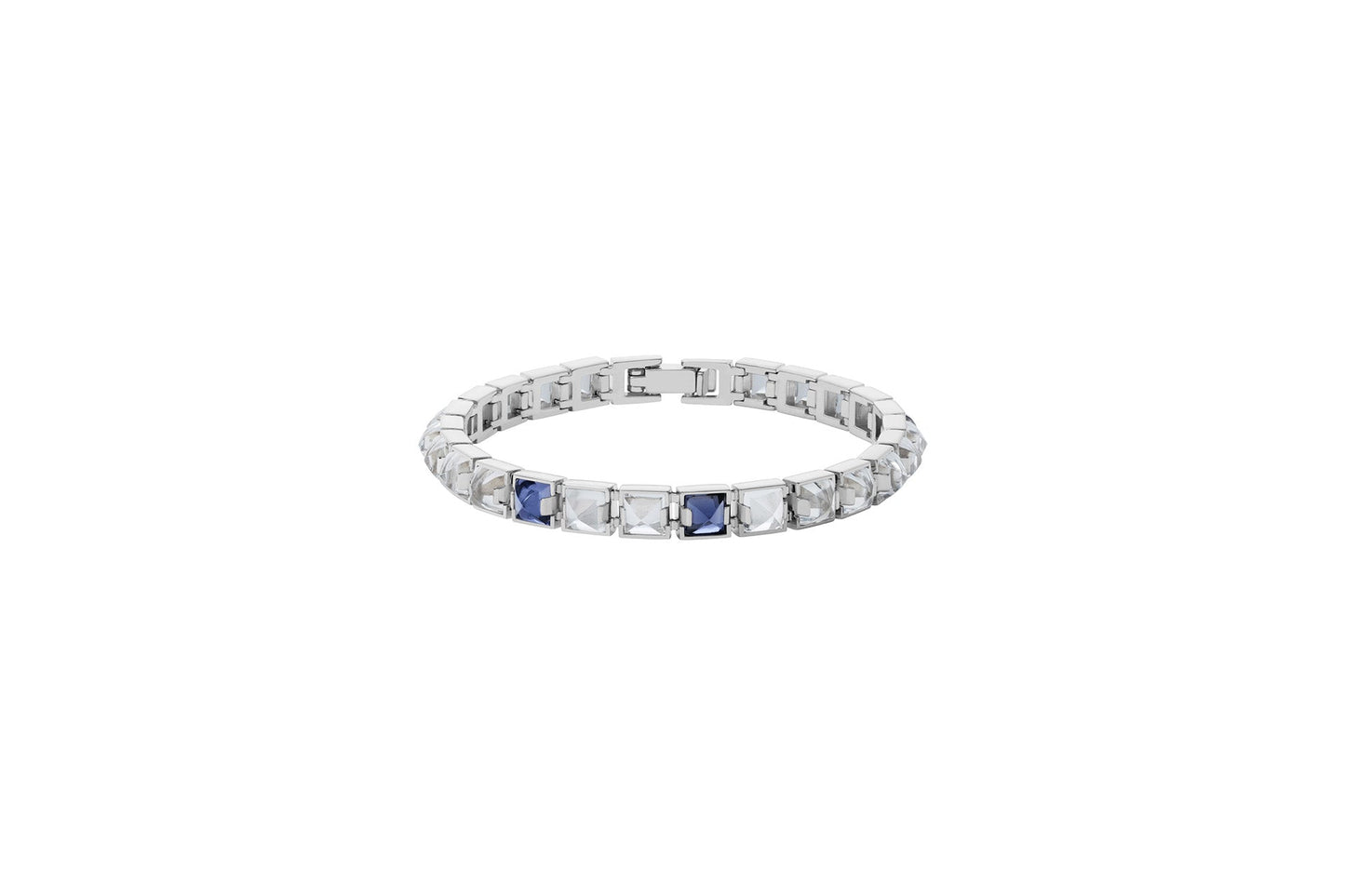 Arc Bracelet_SV925 × Iolite × Crystal