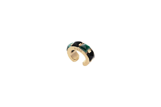 Arc Ear Cuff_SV925 × Malachite × Black Onyx