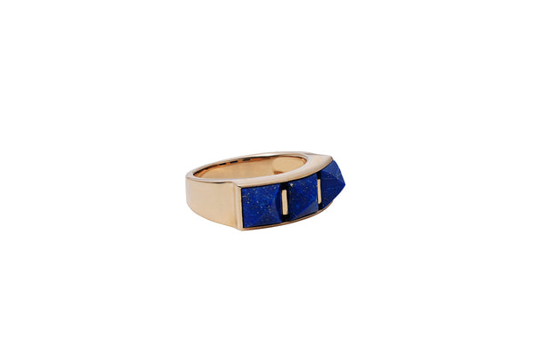 Studs Ring_YG × Lapis Lazuli