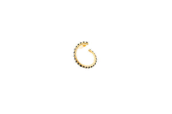 Spiral Earring_YG × Black Dia 0.34ct
