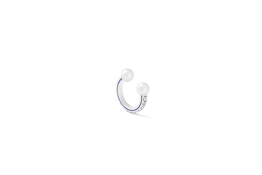 Comfy Ear Cuff_WG × White Dia 0.13ct × Blue EPO